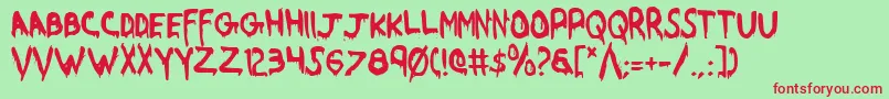 WereBeastCondensed Font – Red Fonts on Green Background