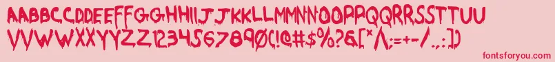 WereBeastCondensed Font – Red Fonts on Pink Background