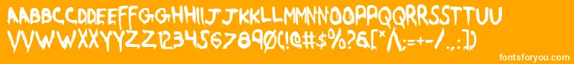 WereBeastCondensed-Schriftart – Weiße Schriften auf orangefarbenem Hintergrund