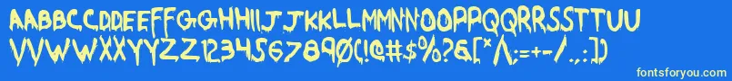 WereBeastCondensed Font – Yellow Fonts on Blue Background