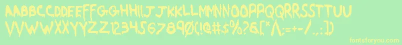 WereBeastCondensed-Schriftart – Gelbe Schriften auf grünem Hintergrund