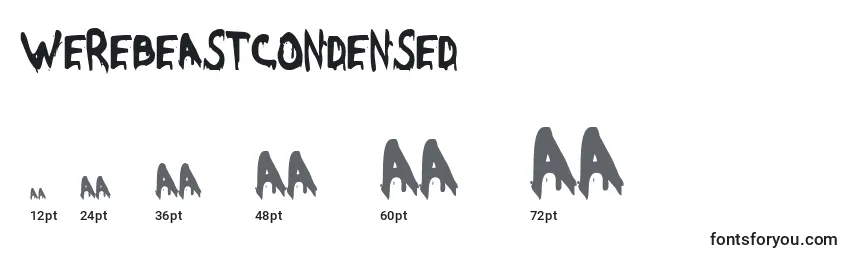 WereBeastCondensed Font Sizes