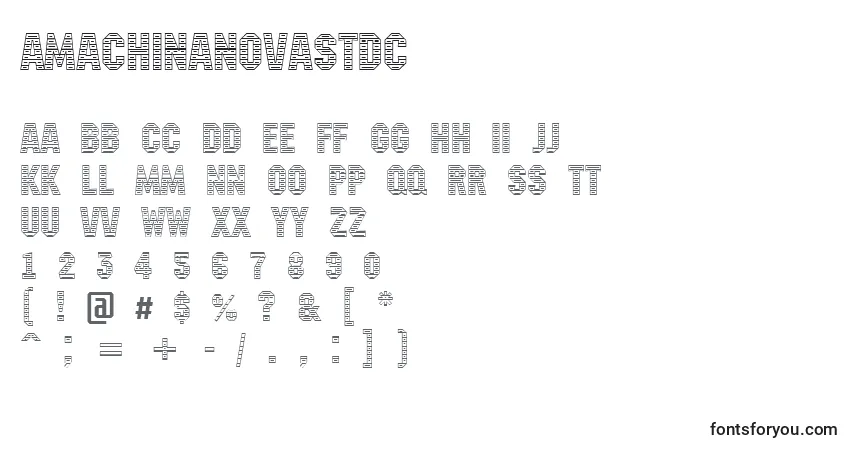 Шрифт AMachinanovastdc – алфавит, цифры, специальные символы