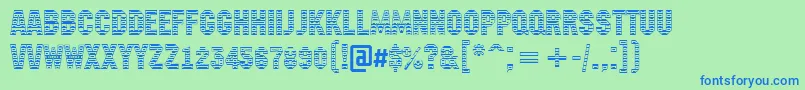AMachinanovastdc Font – Blue Fonts on Green Background