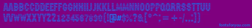 フォントAMachinanovastdc – 紫色の背景に青い文字