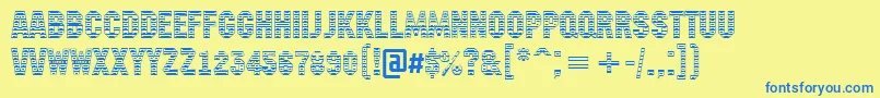 AMachinanovastdc Font – Blue Fonts on Yellow Background