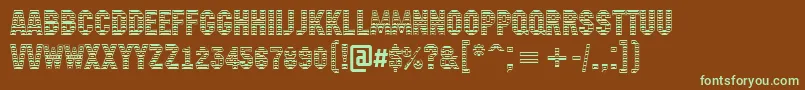 AMachinanovastdc-fontti – vihreät fontit ruskealla taustalla
