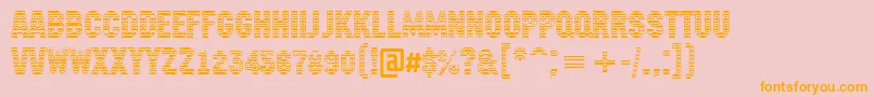 フォントAMachinanovastdc – オレンジの文字がピンクの背景にあります。
