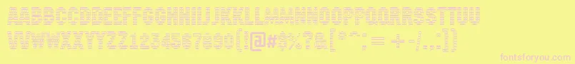 AMachinanovastdc Font – Pink Fonts on Yellow Background