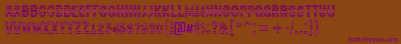 AMachinanovastdc Font – Purple Fonts on Brown Background