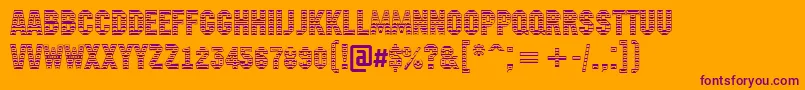 AMachinanovastdc-Schriftart – Violette Schriften auf orangefarbenem Hintergrund