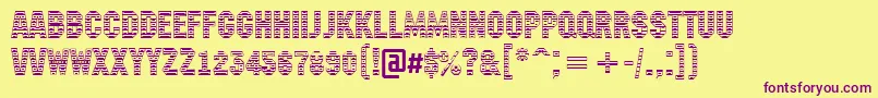 AMachinanovastdc Font – Purple Fonts on Yellow Background