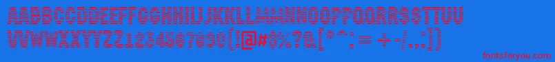 AMachinanovastdc Font – Red Fonts on Blue Background