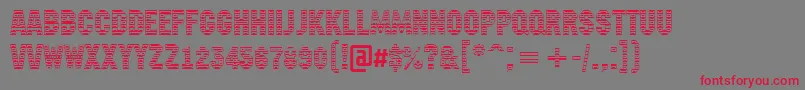 AMachinanovastdc Font – Red Fonts on Gray Background