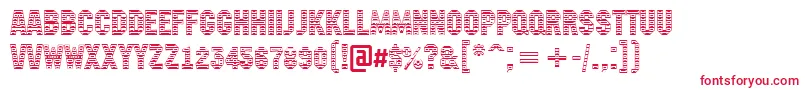 フォントAMachinanovastdc – 白い背景に赤い文字