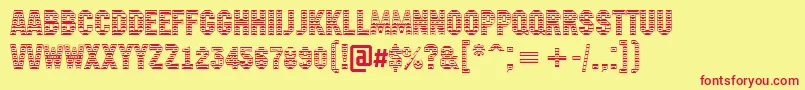 AMachinanovastdc Font – Red Fonts on Yellow Background