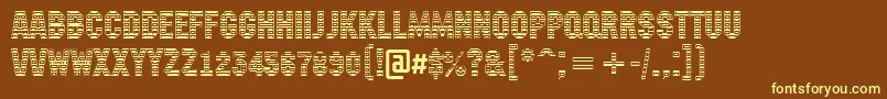 AMachinanovastdc Font – Yellow Fonts on Brown Background