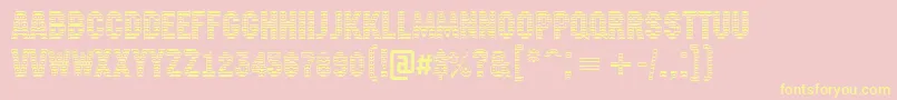 AMachinanovastdc Font – Yellow Fonts on Pink Background