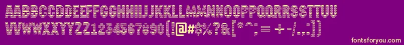 AMachinanovastdc Font – Yellow Fonts on Purple Background