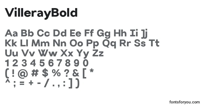 Шрифт VillerayBold – алфавит, цифры, специальные символы