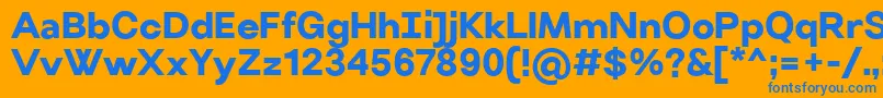 フォントVillerayBold – オレンジの背景に青い文字