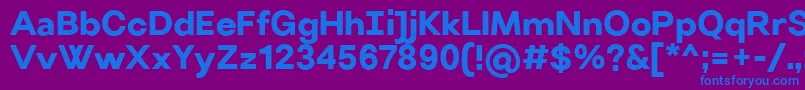 フォントVillerayBold – 紫色の背景に青い文字