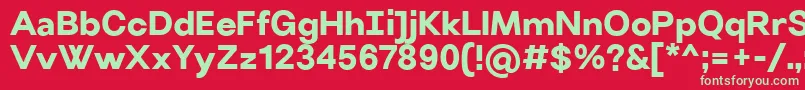 フォントVillerayBold – 赤い背景に緑の文字