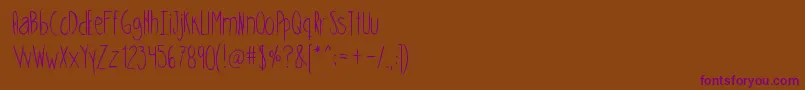 Шрифт Skinnycookies – фиолетовые шрифты на коричневом фоне