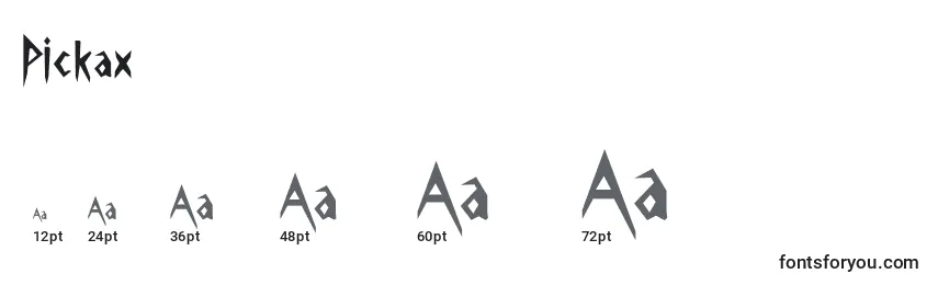 Pickax Font Sizes