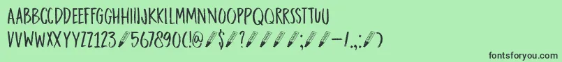 DkDarkerMarker-Schriftart – Schwarze Schriften auf grünem Hintergrund