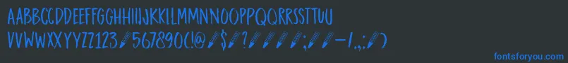DkDarkerMarker Font – Blue Fonts on Black Background