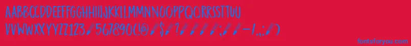 DkDarkerMarker Font – Blue Fonts on Red Background