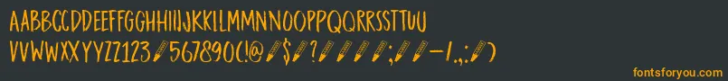 DkDarkerMarker Font – Orange Fonts on Black Background