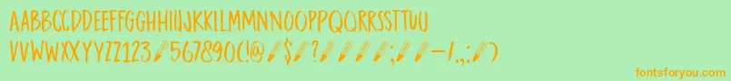 DkDarkerMarker Font – Orange Fonts on Green Background