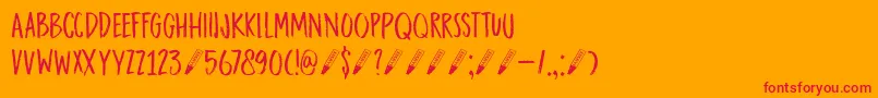 DkDarkerMarker Font – Red Fonts on Orange Background