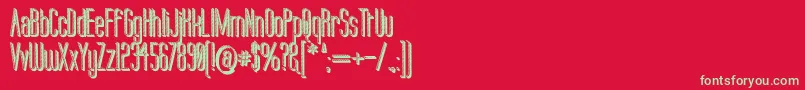 フォントLabtopCandyExtra – 赤い背景に緑の文字