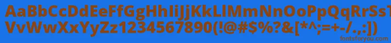 フォントOpenSansExtrabold – 茶色の文字が青い背景にあります。