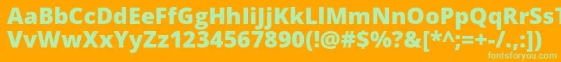 OpenSansExtrabold Font – Green Fonts on Orange Background