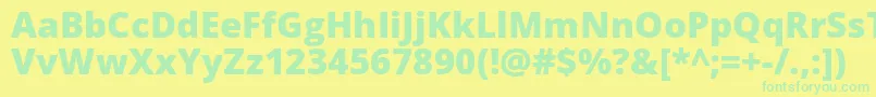 OpenSansExtrabold Font – Green Fonts on Yellow Background