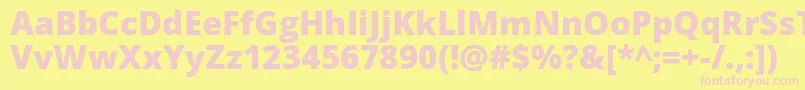 OpenSansExtrabold Font – Pink Fonts on Yellow Background