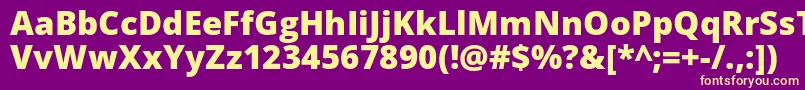 OpenSansExtrabold Font – Yellow Fonts on Purple Background