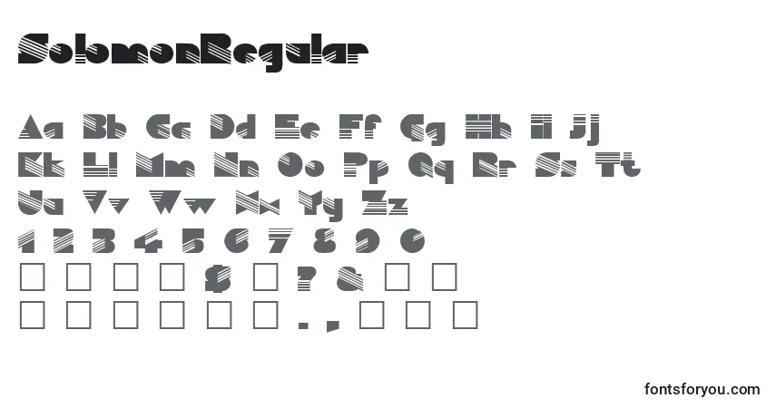 Schriftart SolomonRegular – Alphabet, Zahlen, spezielle Symbole