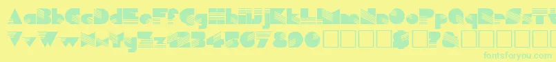 SolomonRegular-Schriftart – Grüne Schriften auf gelbem Hintergrund