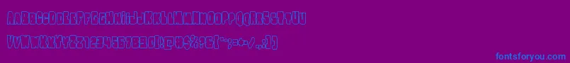 フォントNobodyhomeout – 紫色の背景に青い文字