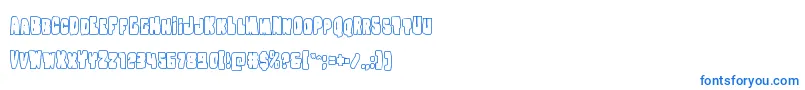 フォントNobodyhomeout – 白い背景に青い文字