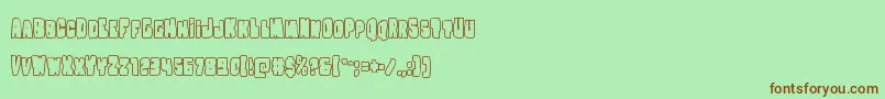 Nobodyhomeout Font – Brown Fonts on Green Background