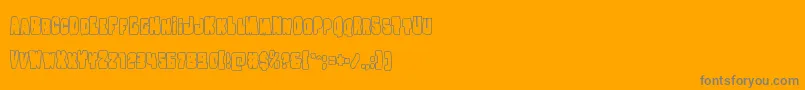 Nobodyhomeout-Schriftart – Graue Schriften auf orangefarbenem Hintergrund