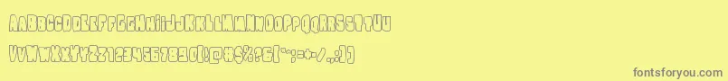 Nobodyhomeout-Schriftart – Graue Schriften auf gelbem Hintergrund