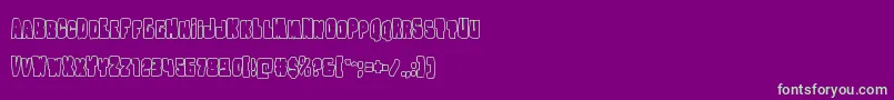 フォントNobodyhomeout – 紫の背景に緑のフォント