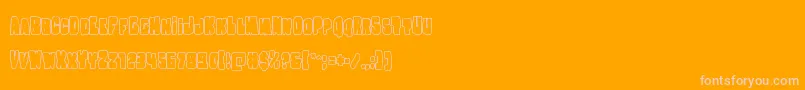 Nobodyhomeout-Schriftart – Rosa Schriften auf orangefarbenem Hintergrund